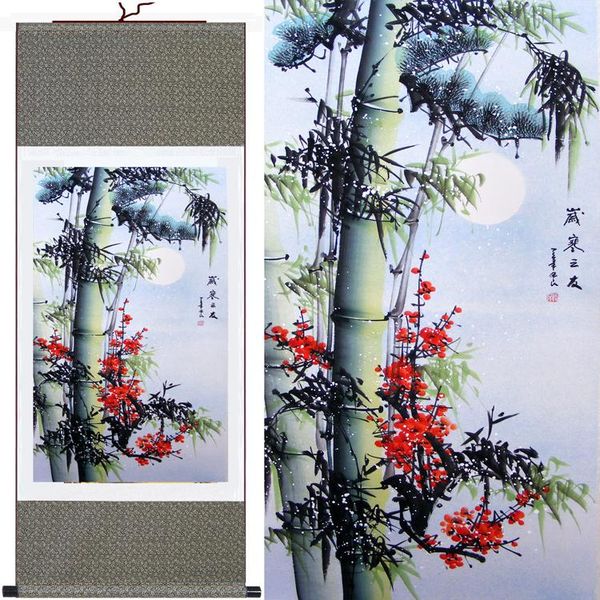 paintings traditional chinese painting pine bamboo&plum blossom wall art hang picture silk scroll frame for living room decor
paintings traditional chinese painting pine bamboo&plum blossom wall art hang picture silk scroll frame for living room decor