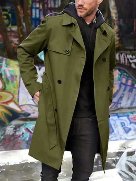 men's trench coats 2021 long style coat men spring double breasted casual windbreakers male good quality jackets, Tan;black
men's trench coats 2021 long style coat men spring double breasted casual windbreakers male good quality jackets, Tan;black