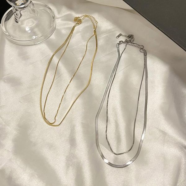 chokers vintage gold silver color chain necklace for women 2021 punk layered snake chains korea choker stainless steel jewelry collar, Golden;silver
chokers vintage gold silver color chain necklace for women 2021 punk layered snake chains korea choker stainless steel jewelry collar, Golden;silver