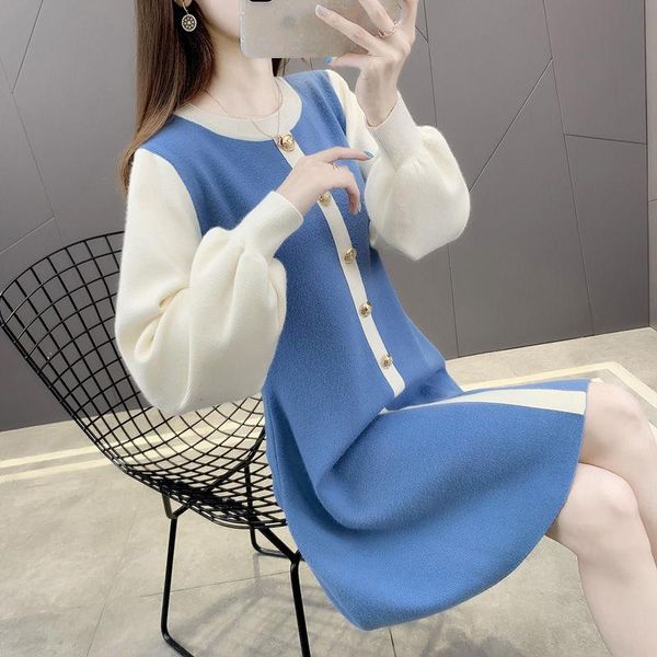casual dresses 2021 women fashion elegant dress spring female vintage knitting solid high waist full sleeve ladies slim knit h798, Black;gray
casual dresses 2021 women fashion elegant dress spring female vintage knitting solid high waist full sleeve ladies slim knit h798, Black;gray