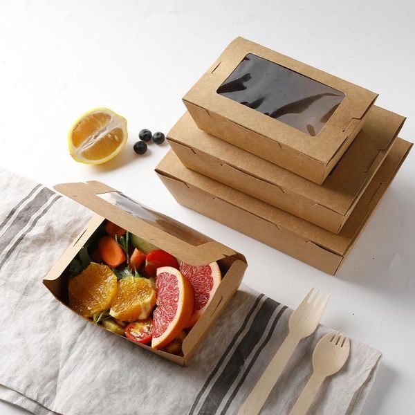 20pcs kraft disposable meal box high-end with transparent window salad sushi packaging takeout brown outdoor picnic take out containers
20pcs kraft disposable meal box high-end with transparent window salad sushi packaging takeout brown outdoor picnic take out containers