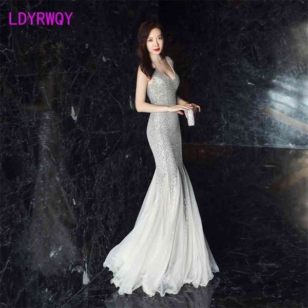 party long fishtail sequin dress zippers floor-length regular v-neck solid sleeveless sheath 210416, Black;gray
party long fishtail sequin dress zippers floor-length regular v-neck solid sleeveless sheath 210416, Black;gray