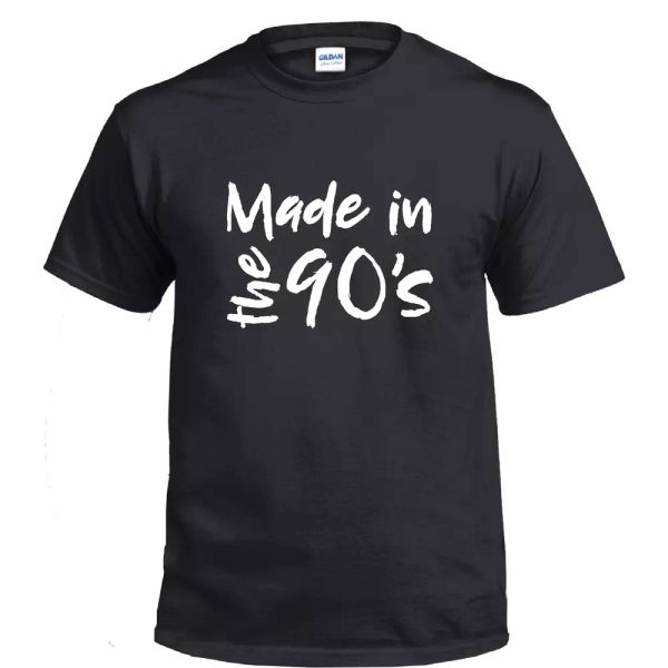 made in the 90s birthday funny gift party dirty thirty gift 100% cotton t-shirt, White;black
made in the 90s birthday funny gift party dirty thirty gift 100% cotton t-shirt, White;black