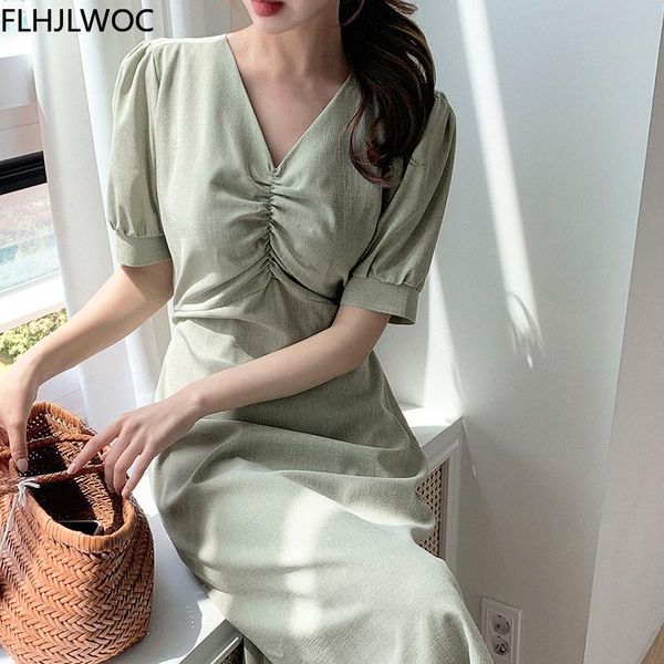 casual dresses korean chic women summer 2021 design draped elegant office lady retro vintage long dress green flhjlwoc vestidos, Black;gray
casual dresses korean chic women summer 2021 design draped elegant office lady retro vintage long dress green flhjlwoc vestidos, Black;gray