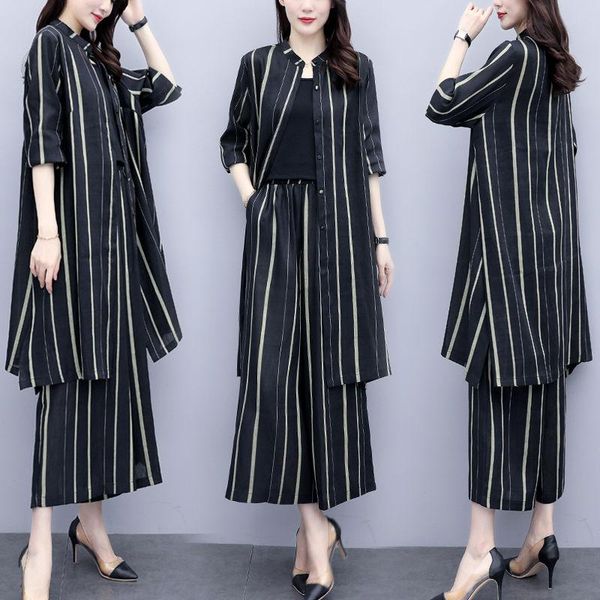 two piece dress striped women outfits summer wide leg pants loose womens matching set ensemble femme deux pieces pants, White
two piece dress striped women outfits summer wide leg pants loose womens matching set ensemble femme deux pieces pants, White