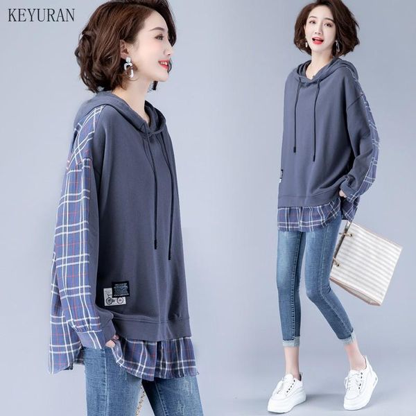 women's hoodies & sweatshirts oversize women hooded patchwork chic plaid long sleeve korean style trendy womens casual loose students, Black
women's hoodies & sweatshirts oversize women hooded patchwork chic plaid long sleeve korean style trendy womens casual loose students, Black