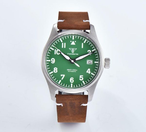 wristwatches tandorio diving men's watch japan nh35 movement date green face 200m waterproof rubber/leather strap sapphire glass brush, Slivery;brown
wristwatches tandorio diving men's watch japan nh35 movement date green face 200m waterproof rubber/leather strap sapphire glass brush, Slivery;brown