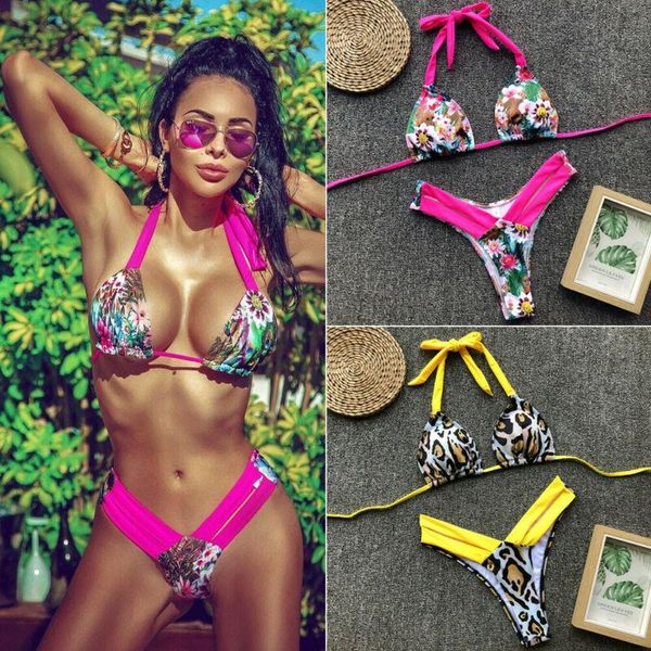 women's swimwear halter retro women bikini set floral leoprad print hollow bandage biquini bathing suit female swimsuit high waist, White;black
women's swimwear halter retro women bikini set floral leoprad print hollow bandage biquini bathing suit female swimsuit high waist, White;black