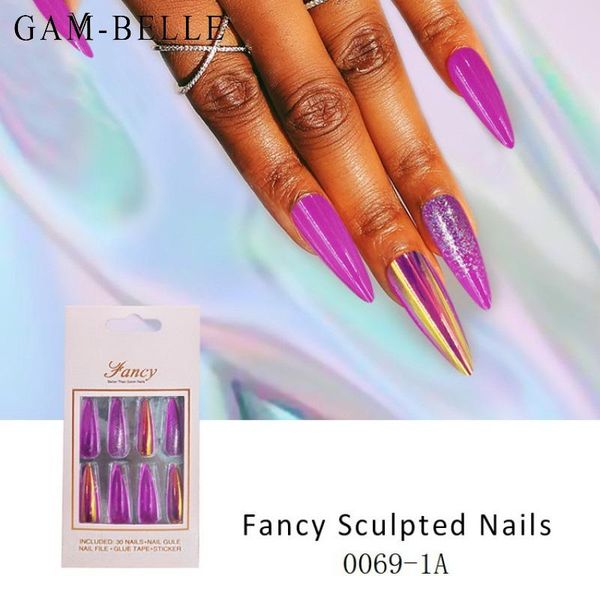 false nails gam-belle shining glitter fake art decoration extra long almond artificial diy manicure beauty tools, Red;gold
false nails gam-belle shining glitter fake art decoration extra long almond artificial diy manicure beauty tools, Red;gold
