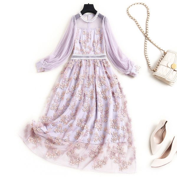 casual dresses spring summer long sleeve round neck lavender tulle floral embroidery panelled mid-calf dress elegant 21j1416582 06jf, Black;gray
casual dresses spring summer long sleeve round neck lavender tulle floral embroidery panelled mid-calf dress elegant 21j1416582 06jf, Black;gray
