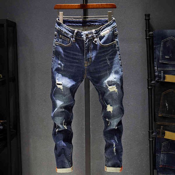 mens ripped slim fit dark blue spring autumn destroyed torn stylish moto biker jeans denim pants men hip hop streetwear
mens ripped slim fit dark blue spring autumn destroyed torn stylish moto biker jeans denim pants men hip hop streetwear