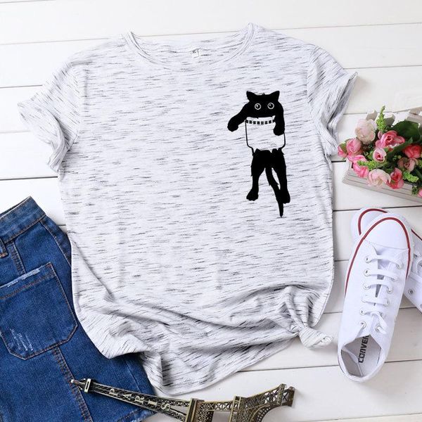 100% cotton summer women's t-shirt o-neck harajuku colorful black cat cute casual female t shirt oversized size s-5xl, White
100% cotton summer women's t-shirt o-neck harajuku colorful black cat cute casual female t shirt oversized size s-5xl, White