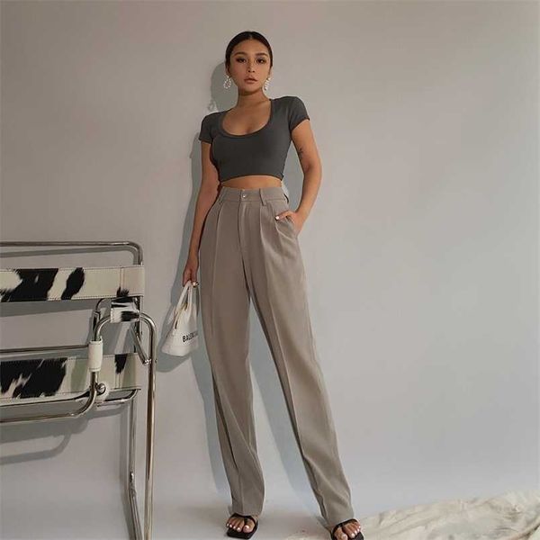 spring office lady elegant casual fashion wide leg women female pants s 211105, Black;white
spring office lady elegant casual fashion wide leg women female pants s 211105, Black;white