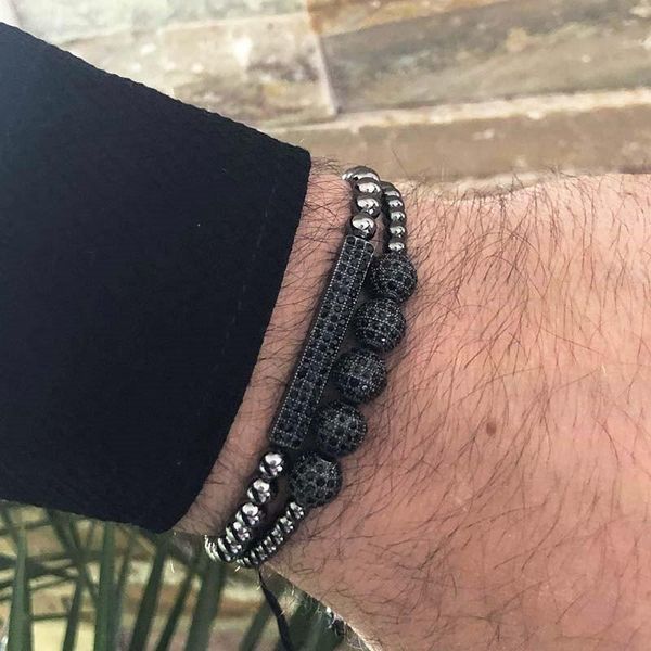 charm bracelets 2pcs/set luxury bracelet jewelry micro pave cublc zircon hip hop gold men women cz braided braiding pulseira, Golden;silver
charm bracelets 2pcs/set luxury bracelet jewelry micro pave cublc zircon hip hop gold men women cz braided braiding pulseira, Golden;silver