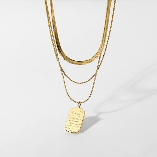 pendant necklaces three layer rectangle soulmate desting necklace for women 14k gold plated stainless steel choker jewelry, Silver
pendant necklaces three layer rectangle soulmate desting necklace for women 14k gold plated stainless steel choker jewelry, Silver