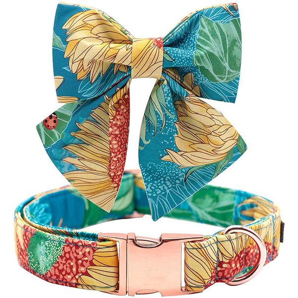dog collars & leashes unique style paws flory print collar sunflower with bowtie adjustable for small medium large
dog collars & leashes unique style paws flory print collar sunflower with bowtie adjustable for small medium large