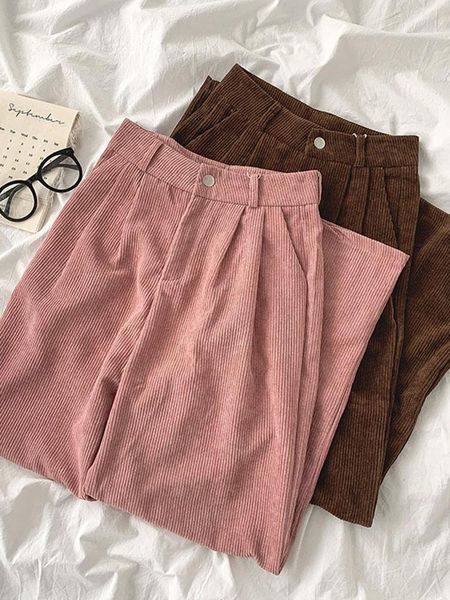 women's pants & capris high waist corduroy wide leg female vintage brown pink straight trouser autumn winter women casual harajuku bott, Black;white
women's pants & capris high waist corduroy wide leg female vintage brown pink straight trouser autumn winter women casual harajuku bott, Black;white