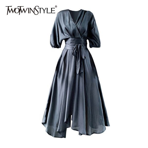 elegant chiffon dress for women v neck lantern sleeve high waist korean dresses female fashion clothing spring 210520, Black;gray
elegant chiffon dress for women v neck lantern sleeve high waist korean dresses female fashion clothing spring 210520, Black;gray