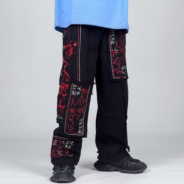 men's jeans ewq / wear japanese fashion streetwear graffiti stitching destroys patch niche wide leg pants for men 20 9y3776 fon2, Blue
men's jeans ewq / wear japanese fashion streetwear graffiti stitching destroys patch niche wide leg pants for men 20 9y3776 fon2, Blue