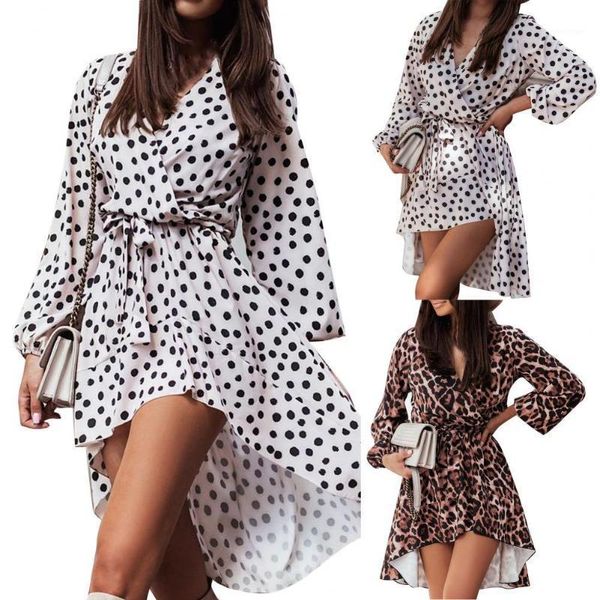 casual dresses dot print mini dress irregular hem chiffon leopard v-neck belt women streetwear, Black;gray
casual dresses dot print mini dress irregular hem chiffon leopard v-neck belt women streetwear, Black;gray