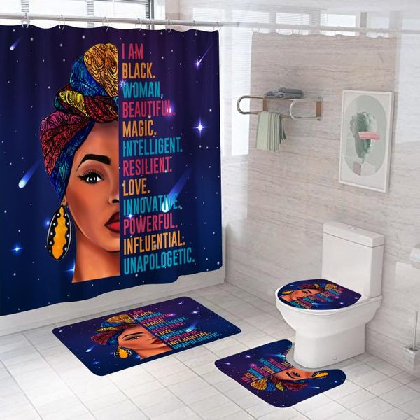 shower curtains fashion african woman girl curtain set for home bathtub waterproof durable hook with carpet bath screen mat
shower curtains fashion african woman girl curtain set for home bathtub waterproof durable hook with carpet bath screen mat