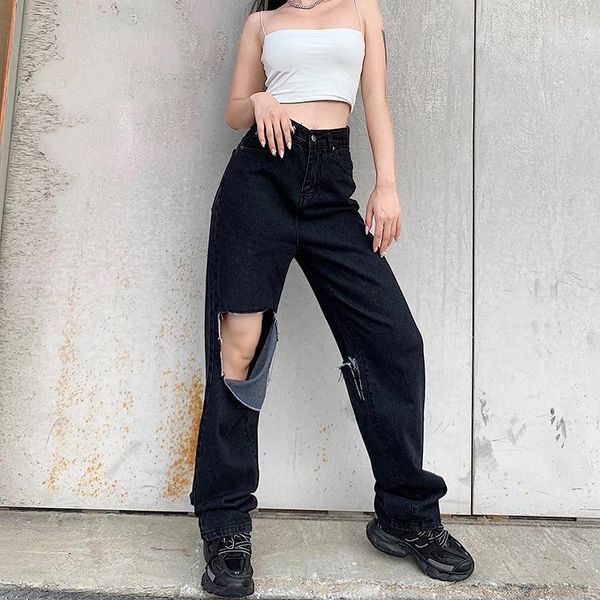 brand high waist women jeans hollow out ripped wide leg boyfriend for straight long trousers women's, Blue
brand high waist women jeans hollow out ripped wide leg boyfriend for straight long trousers women's, Blue