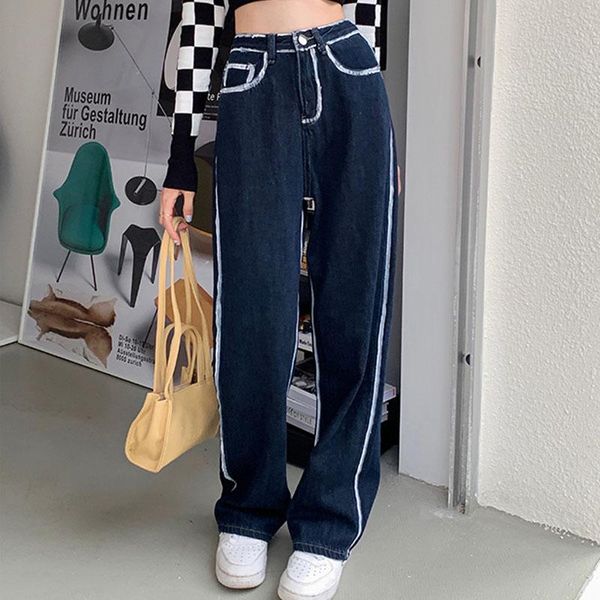 women's jeans korean chic vintage white paint edge distressed water wash cowboy trousers high waist loose denim wide leg pants for fema, Blue
women's jeans korean chic vintage white paint edge distressed water wash cowboy trousers high waist loose denim wide leg pants for fema, Blue