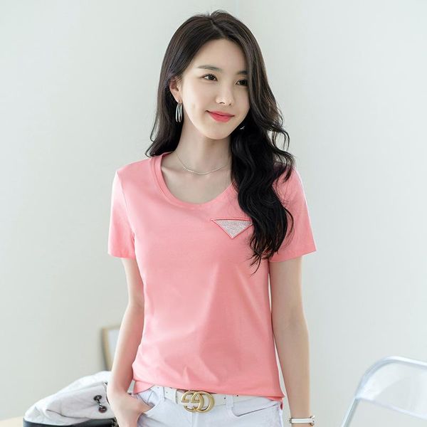 women's summer 2021 cotton drills cultivate one's morality type round collar short sleeve t-shirt woman pure color, White
women's summer 2021 cotton drills cultivate one's morality type round collar short sleeve t-shirt woman pure color, White