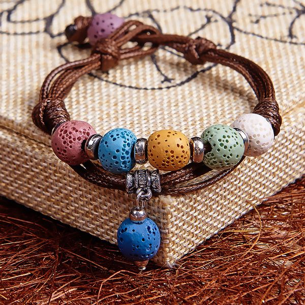 handmade rope braided lava stone beads strand bracelet friendship bracelets adjustable essential oil diffuser women jewelry gift, Black
handmade rope braided lava stone beads strand bracelet friendship bracelets adjustable essential oil diffuser women jewelry gift, Black