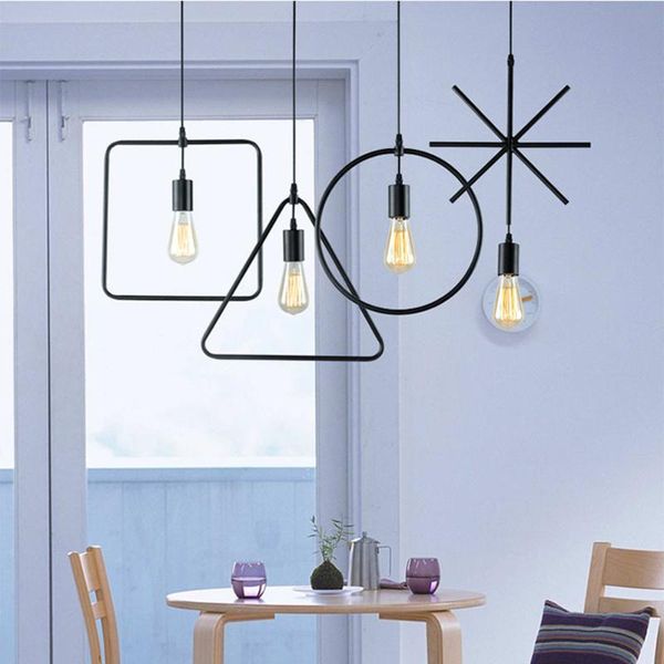 pendant lamps geometric lamp nordic lights modern creative personality single head restaurant clothing shop living room hallway bar