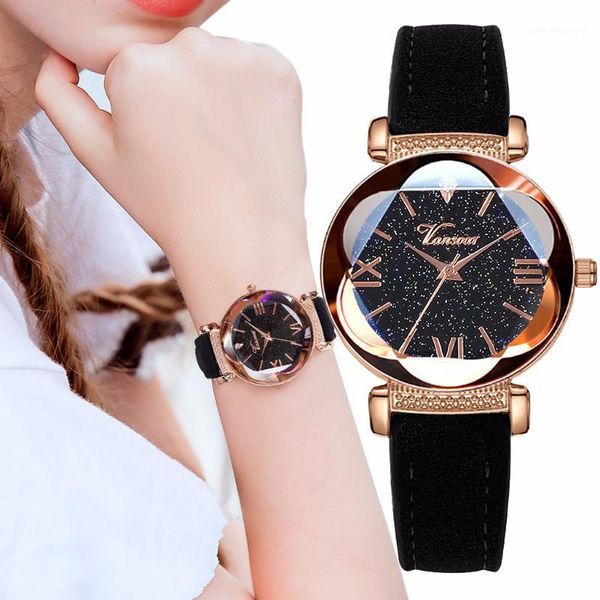 selling women starry sky roma watch casual luxury leather rose gold flower surface quartz clock drop wristwatches, Slivery;brown
selling women starry sky roma watch casual luxury leather rose gold flower surface quartz clock drop wristwatches, Slivery;brown