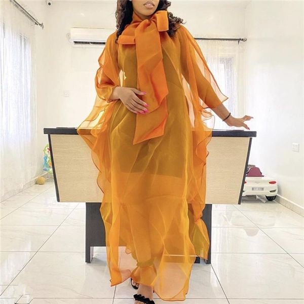 casual dresses 2021 bow tie transparent dress oversize orange organza mesh see through vestidos african women party long, Black;gray
casual dresses 2021 bow tie transparent dress oversize orange organza mesh see through vestidos african women party long, Black;gray
