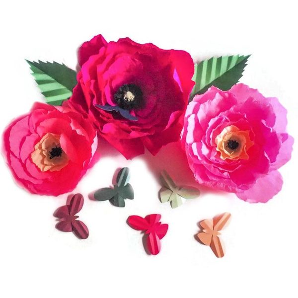 creative crepe large paper flowers 3pcs + leaves 2pcs+butterflies 6pcs wedding & event decor baby nursery windows display decorative wreaths
creative crepe large paper flowers 3pcs + leaves 2pcs+butterflies 6pcs wedding & event decor baby nursery windows display decorative wreaths
