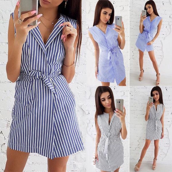 women's swimwear summer dresses casual woman clothes belt tie up work office striped sleeveless short white mini dress 2021 vestido#1, White;black
women's swimwear summer dresses casual woman clothes belt tie up work office striped sleeveless short white mini dress 2021 vestido#1, White;black