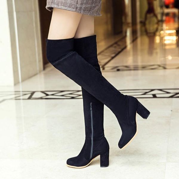 boots european round head, thick heel, knee high boots, elastic women's lace in autumn woman shoes heels sexy, Black
boots european round head, thick heel, knee high boots, elastic women's lace in autumn woman shoes heels sexy, Black