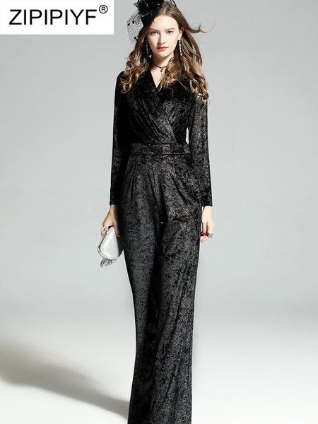 women's jumpsuits & rompers women jumpsuit rivets low v neck long sleeve mid waist black casual elegant female velvet evening z058, Black;white
women's jumpsuits & rompers women jumpsuit rivets low v neck long sleeve mid waist black casual elegant female velvet evening z058, Black;white