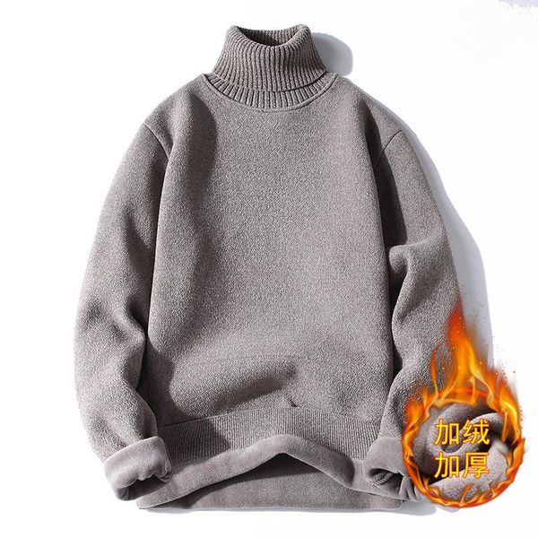 men's sweaters 2021 thickened winter warm turtleneck solid color korean man casual knitter pullovers men harajuku male, White;black
men's sweaters 2021 thickened winter warm turtleneck solid color korean man casual knitter pullovers men harajuku male, White;black