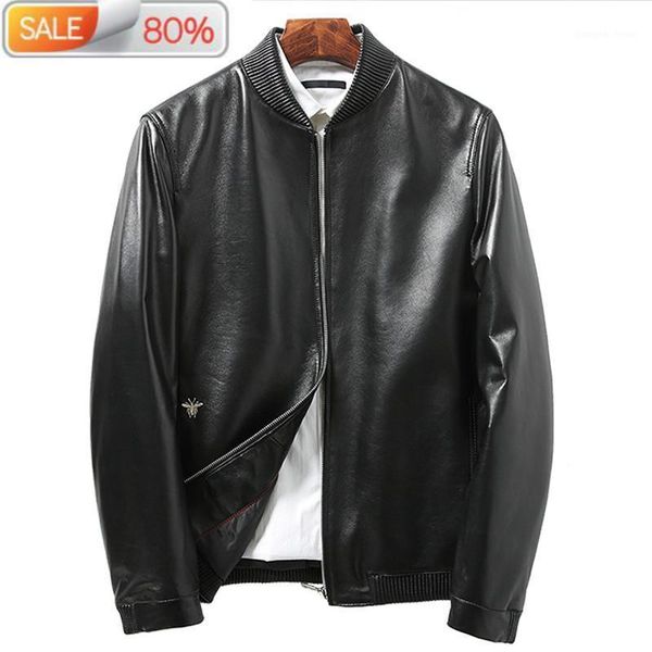 men's leather & faux short genuine sheepskin men autumn winter down coat man bomber jacket chaqueta cuero hombre 1299 b21446, Black
men's leather & faux short genuine sheepskin men autumn winter down coat man bomber jacket chaqueta cuero hombre 1299 b21446, Black