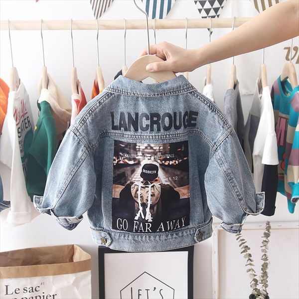 spring handsome boys denim print jackets for kids jeans outwear street fashion pocket single buttons cool clothes, Blue;gray
spring handsome boys denim print jackets for kids jeans outwear street fashion pocket single buttons cool clothes, Blue;gray
