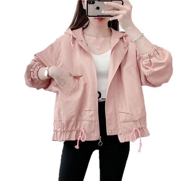 women's jackets 2021 spring autumn korean version loose fashion pink jacket female student windbreaker coat with lined d804, Black;brown
women's jackets 2021 spring autumn korean version loose fashion pink jacket female student windbreaker coat with lined d804, Black;brown