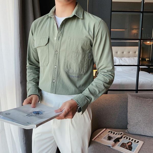 men's casual shirts 2021 solid color korean fashion shirt autumn long sleeve loose street social party camisas masculina, White;black
men's casual shirts 2021 solid color korean fashion shirt autumn long sleeve loose street social party camisas masculina, White;black