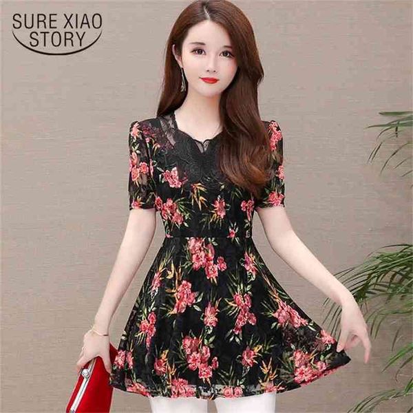 women blosues blusas mujer de moda 5xl plus size short sleeve print lace women blouse womens and blouses 4034 50 210506, White
women blosues blusas mujer de moda 5xl plus size short sleeve print lace women blouse womens and blouses 4034 50 210506, White
