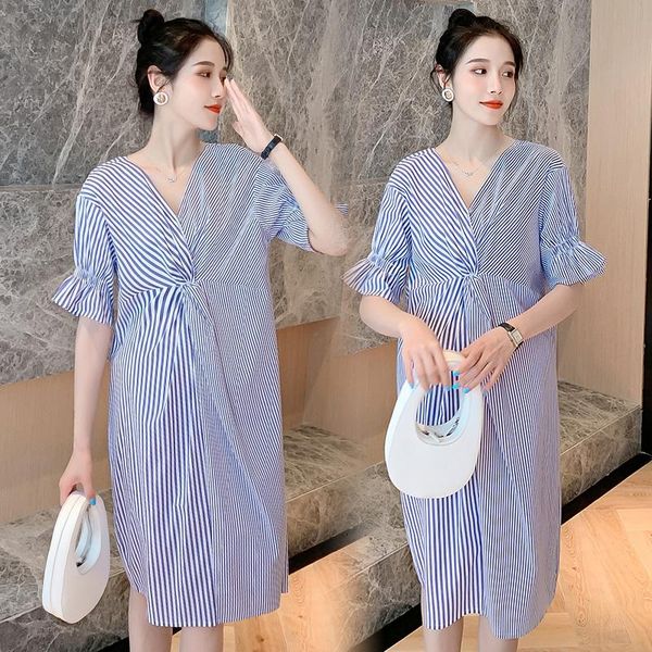 maternity dresses 8083# clothes summer cotton short sleeve loose stylish striped dress for pregnant women pregnancy, White
maternity dresses 8083# clothes summer cotton short sleeve loose stylish striped dress for pregnant women pregnancy, White