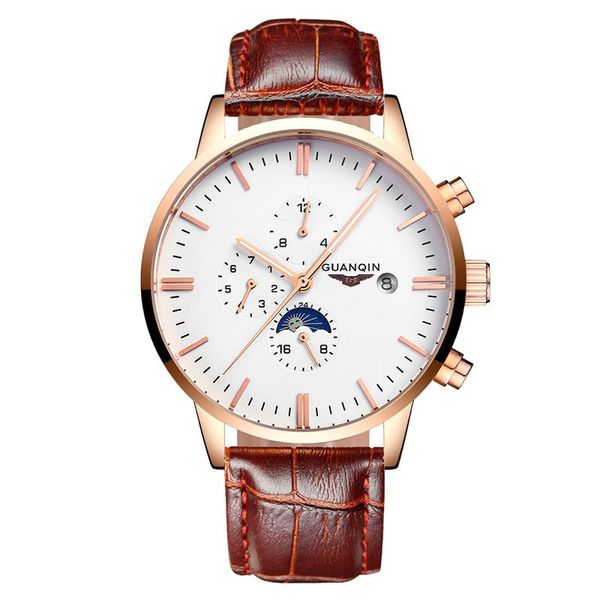fashion sport watches for men guanqin luxury multifunction automatic watch calendar month week moon phase mechanical wristwatches, Slivery;brown
fashion sport watches for men guanqin luxury multifunction automatic watch calendar month week moon phase mechanical wristwatches, Slivery;brown