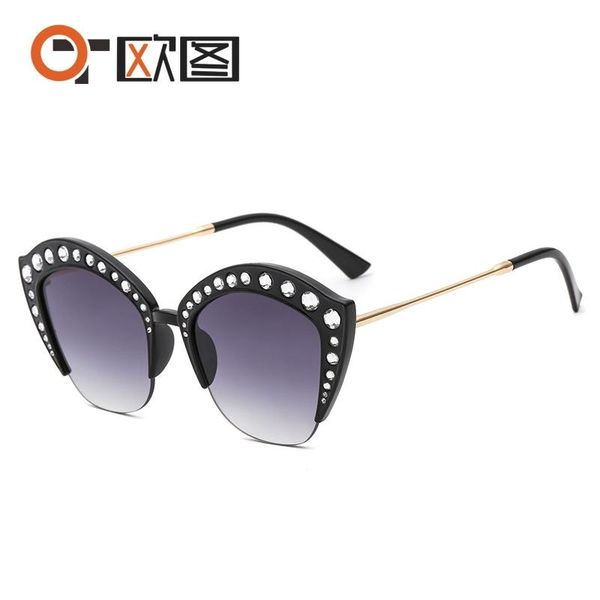 fashion sunglasses frames trend cat's-eye glasses with diamond for women's anti ultraviolet fashionable 2764, Black
fashion sunglasses frames trend cat's-eye glasses with diamond for women's anti ultraviolet fashionable 2764, Black
