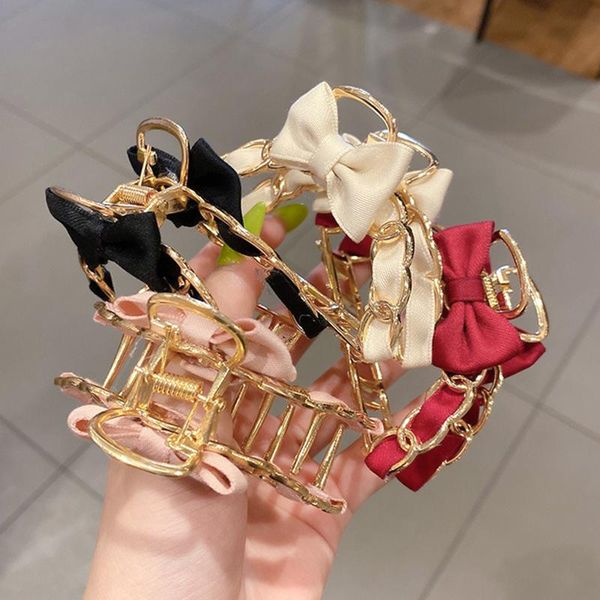 hair clips & barrettes fashion women hairpin clip bow-knot metal grabbing accessories, Golden;silver