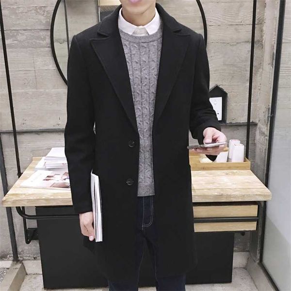 brand men's woolen coat long windbreaker man jacket overcoat for male casual outer wear men clothing 211122, Black
brand men's woolen coat long windbreaker man jacket overcoat for male casual outer wear men clothing 211122, Black