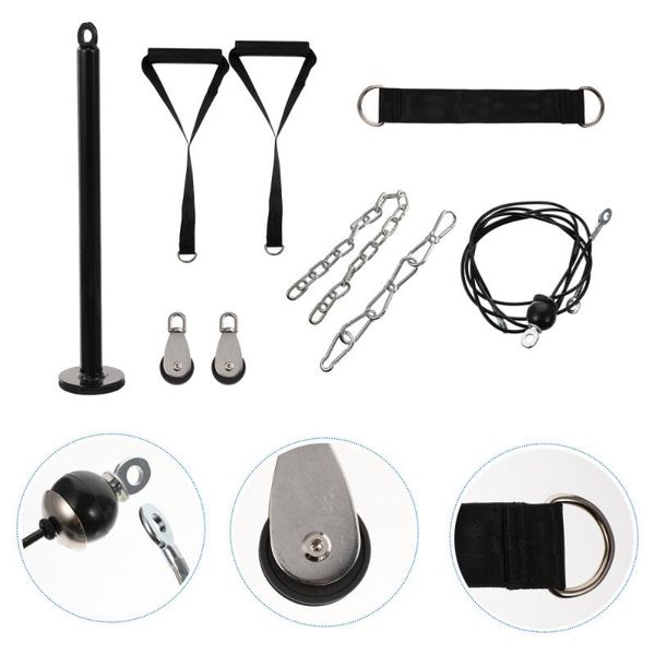set of home tricep extension pulley system training arm fitness equipment tool resistance bands
set of home tricep extension pulley system training arm fitness equipment tool resistance bands