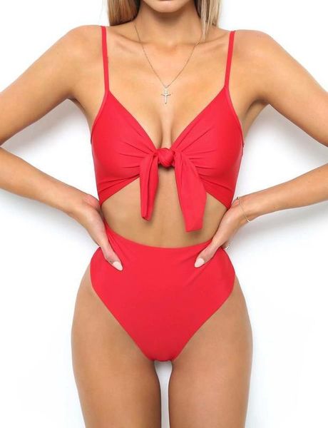 piece one solid color with knot on chest high waisted bikini swimsuit for women, White;black
piece one solid color with knot on chest high waisted bikini swimsuit for women, White;black