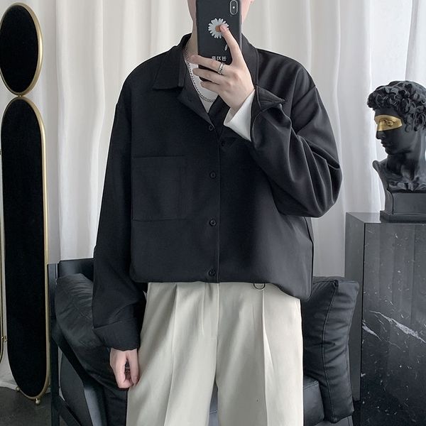 men's casual shirts korean style dress fashion solid color business mens streetwear wild loose long sleeve men -5xl 78tf, White;black
men's casual shirts korean style dress fashion solid color business mens streetwear wild loose long sleeve men -5xl 78tf, White;black